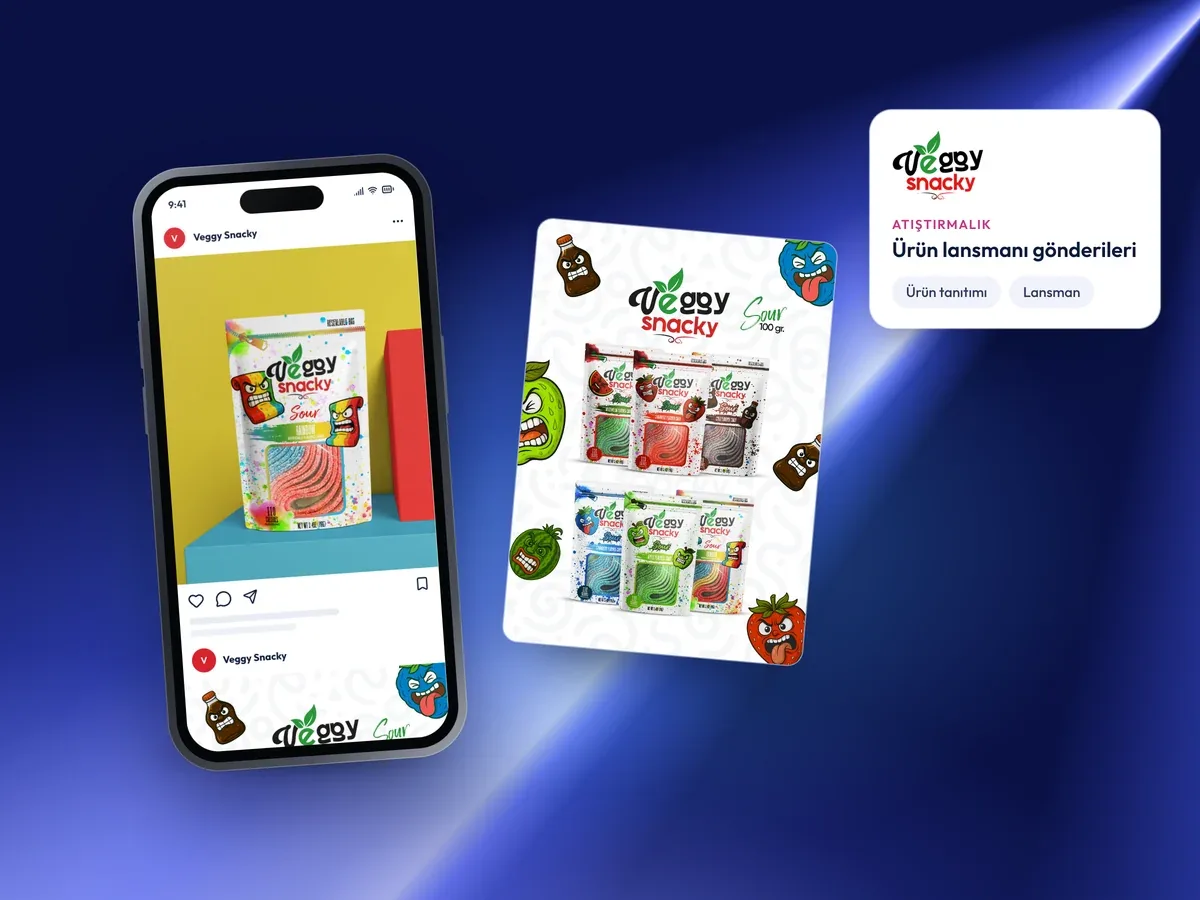 Veggy Snacky için ürün lansmanı gönderileri