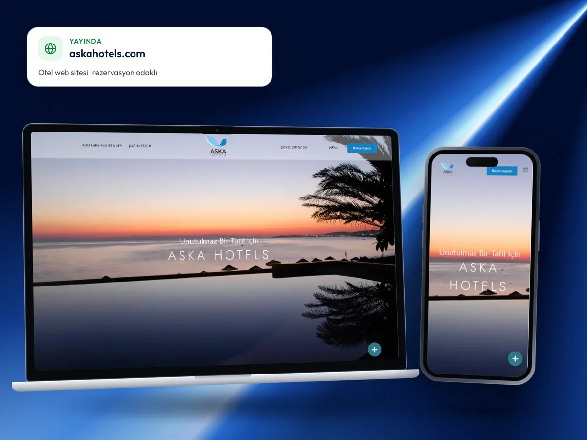 askahotels.com otel web sitesi, masaüstü ve mobil görünüm