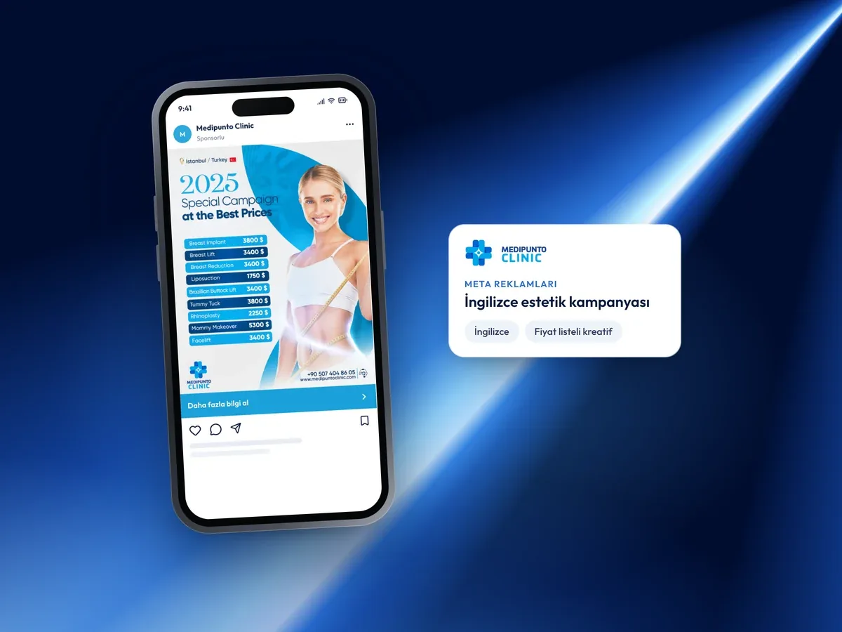 Medipunto Clinic için İngilizce estetik kampanyası reklam kreatifi